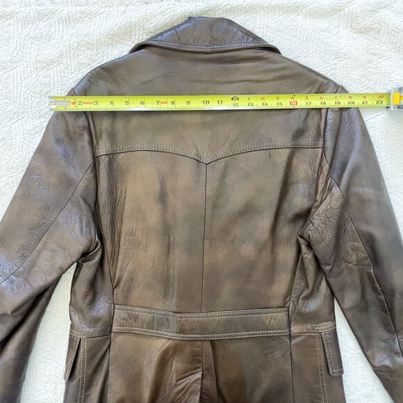 Brown Leather Coat - Picture 10 of 13